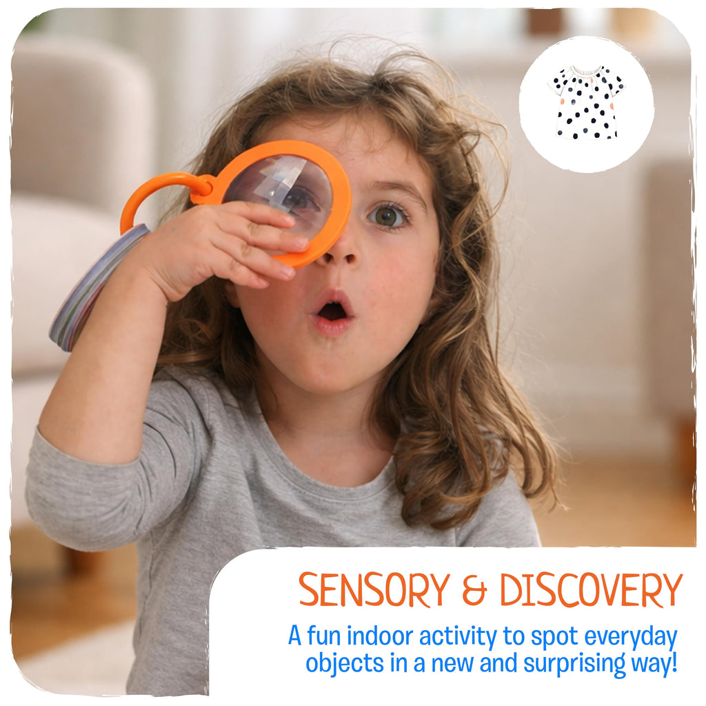 Indoor Scavenger Hunt Cards for Toddlers | 22 Waterproof Cards with Kaleidoscope Lens | Ages 2+