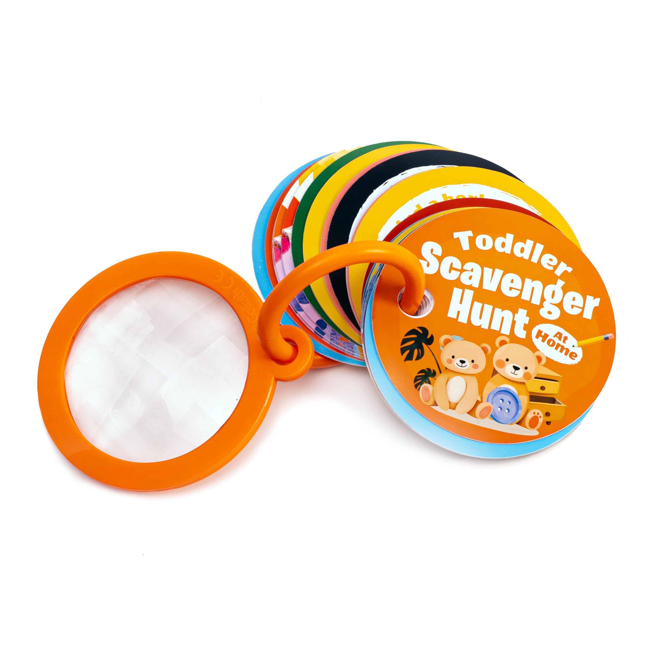 Indoor Scavenger Hunt Cards for Toddlers | 22 Waterproof Cards with Kaleidoscope Lens | Ages 2+