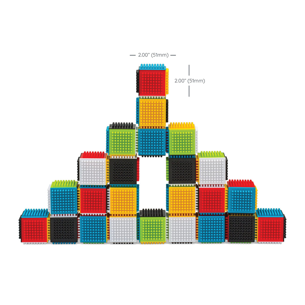 Infantino Press & Stay Sensory Blocks - 24-Piece Stacking Toy for Babies 12+ Months