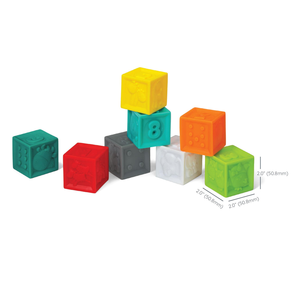 Infantino Squeeze and Stack Block Set – Soft, BPA-Free Sensory Blocks for Babies 6 Months+