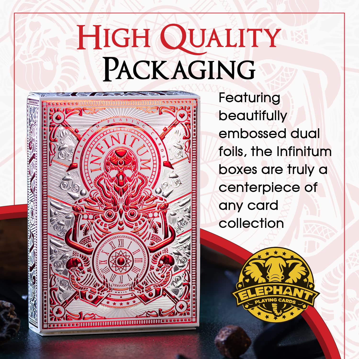 Infinitum Playing Cards by Elephant Playing Cards – Unique Illustrations, Premium Poker Deck with Free Game eBook