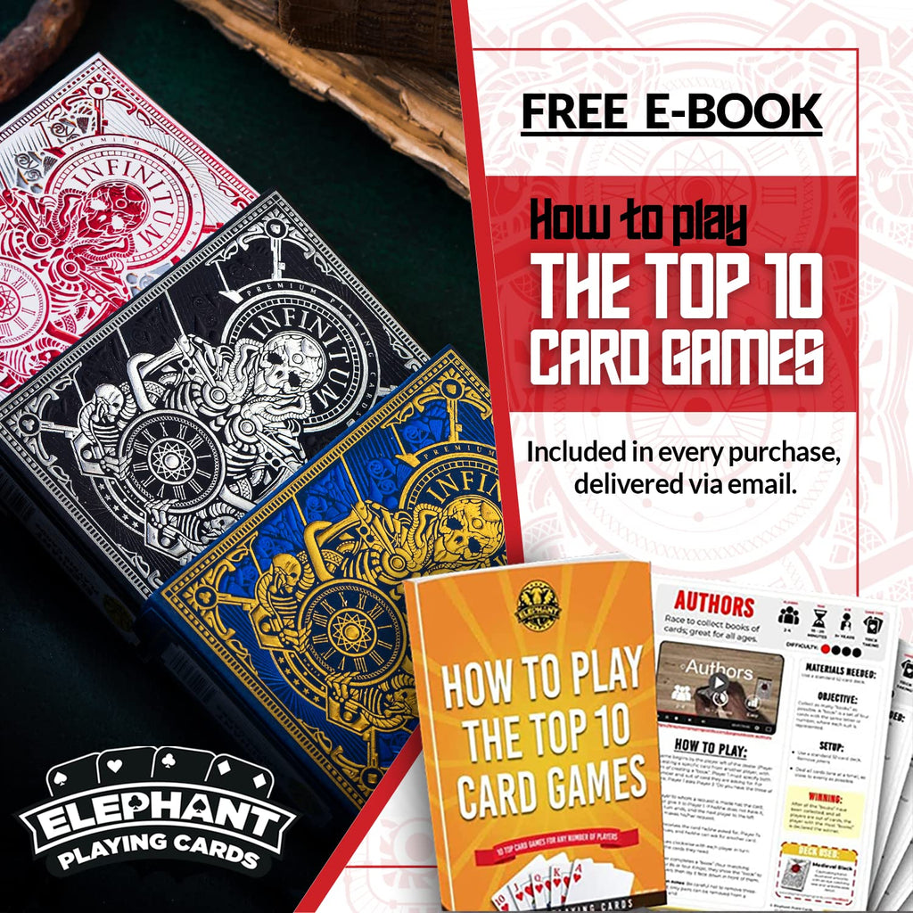 Infinitum Playing Cards by Elephant Playing Cards – Unique Illustrations, Premium Poker Deck with Free Game eBook