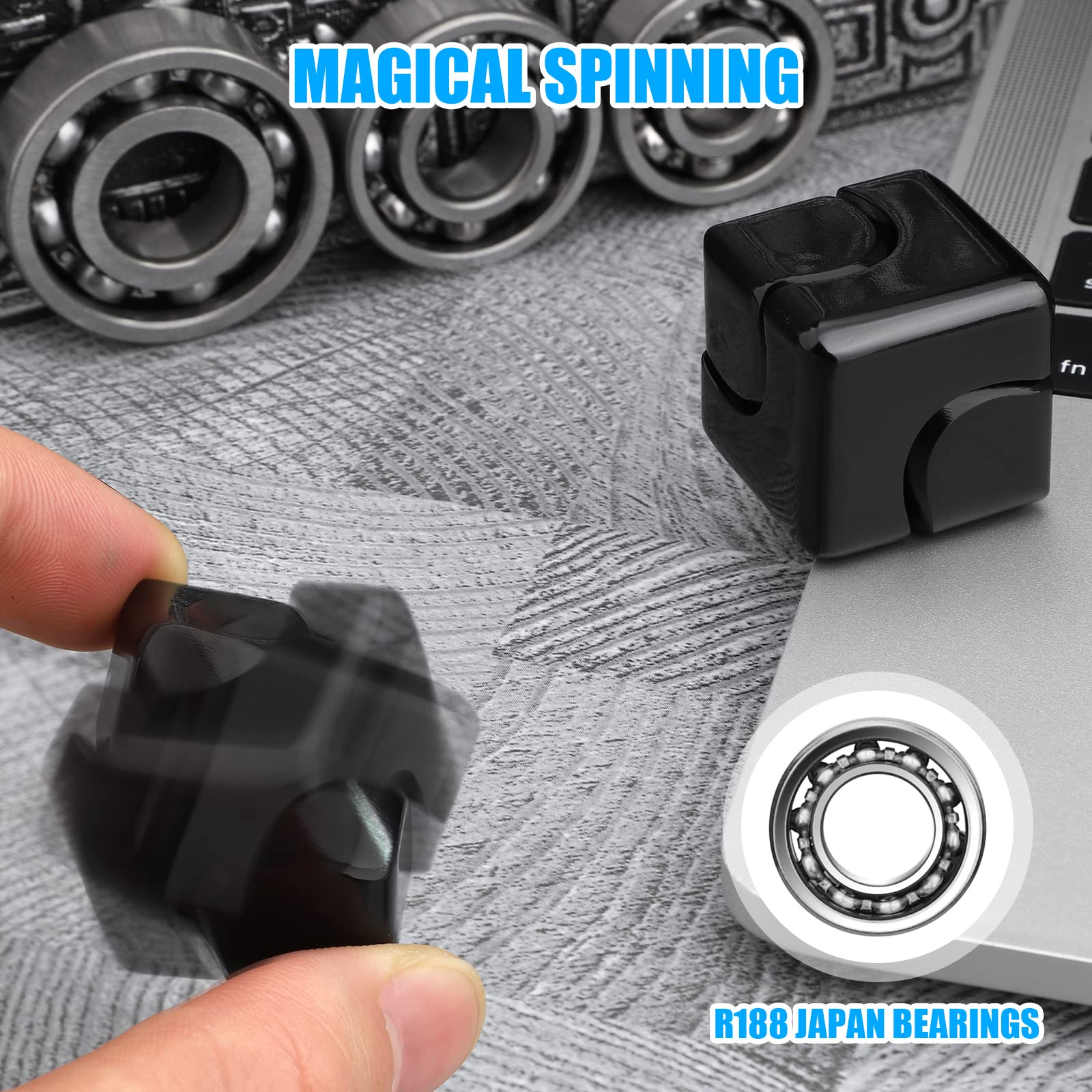 Infinity Gear 2-in-1 Fidget Cube Spinner - Metal Transformable Top for Stress Relief and Focus