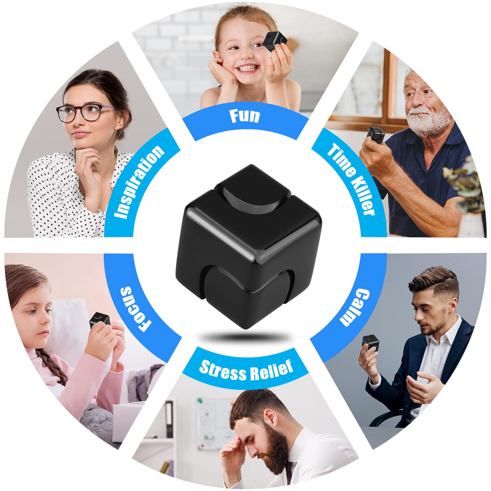 Infinity Gear 2-in-1 Fidget Cube Spinner - Metal Transformable Top for Stress Relief and Focus