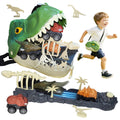 Infistaky 3-in-1 Dinosaur Toy Set: Shoulder Bag, Pull-Along Car & Launch Track for Kids 3+