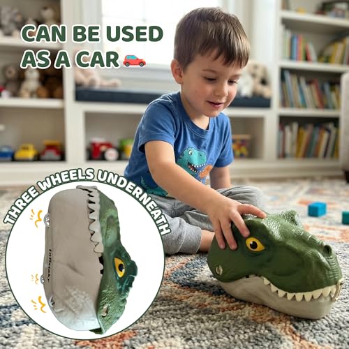 Infistaky 3-in-1 Dinosaur Toy Set: Shoulder Bag, Pull-Along Car & Launch Track for Kids 3+