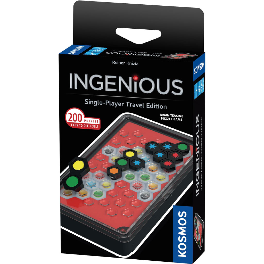 Ingenious: Single-Player Travel Edition – Hex Tile Puzzle Game with 200 Challenges, Ages 8+