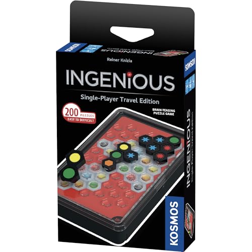 Ingenious: Single-Player Travel Edition – Hex Tile Puzzle Game with 200 Challenges, Ages 8+