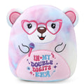 InIsaJace 8-Inch Double Digits Birthday Bear Plush with Glasses and Microphone – Cute Stuffed Animal for 10th Birthday Party Favors