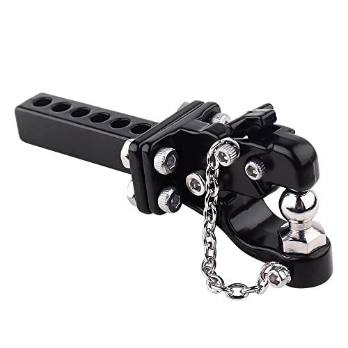 INJORA 1/10 RC Tow Hook Drop Hitch Receiver - Metal, Black for TRX4 Axial SCX10 (No Ball Buckle)