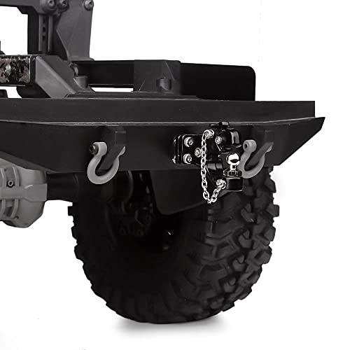 INJORA 1/10 RC Tow Hook Drop Hitch Receiver - Metal, Black for TRX4 Axial SCX10 (No Ball Buckle)