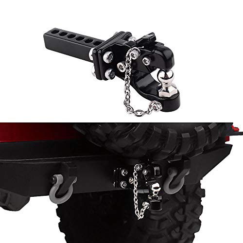 INJORA 1/10 RC Tow Hook Drop Hitch Receiver - Metal, Black for TRX4 Axial SCX10 (No Ball Buckle)