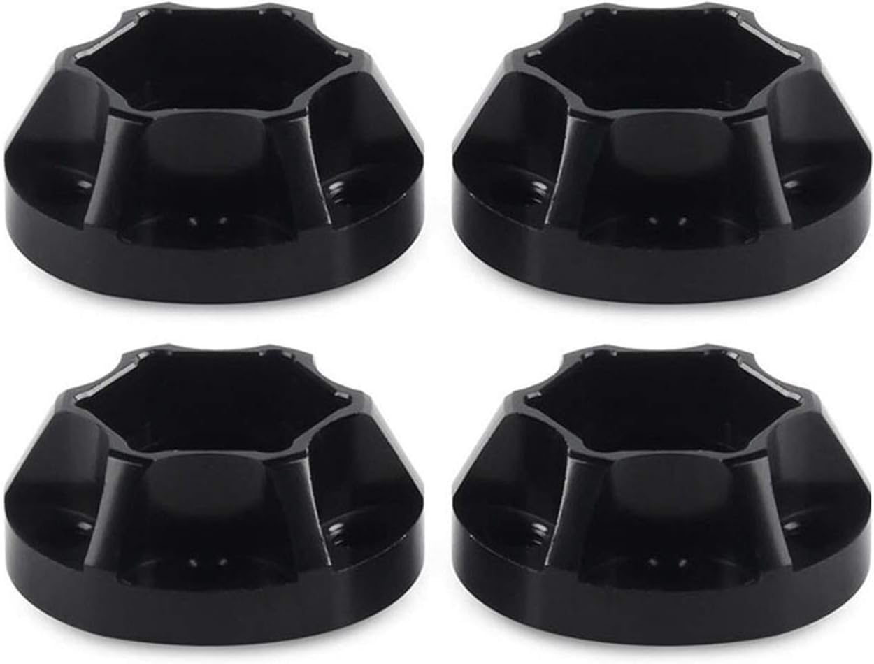 INJORA 12mm RC Car Wheel Hex Hub Set (4pcs) for 1/10 Crawlers - Black