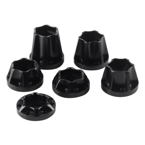 INJORA 12mm RC Car Wheel Hex Hub Set (4pcs) for 1/10 Crawlers - Black