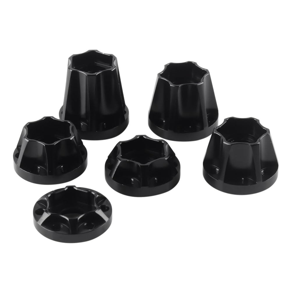 INJORA 12mm RC Car Wheel Hex Hub Set (4pcs) for 1/10 Crawlers - Black