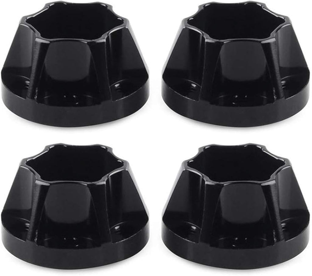 INJORA 12mm RC Wheel Hex Hub Set – Aluminum Alloy for 1/10 Crawlers SCX10 TRX4 D90 (4pcs, Black)