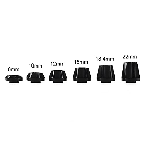 INJORA 12mm RC Wheel Hex Hub Set – Aluminum Alloy for 1/10 Crawlers SCX10 TRX4 D90 (4pcs, Black)