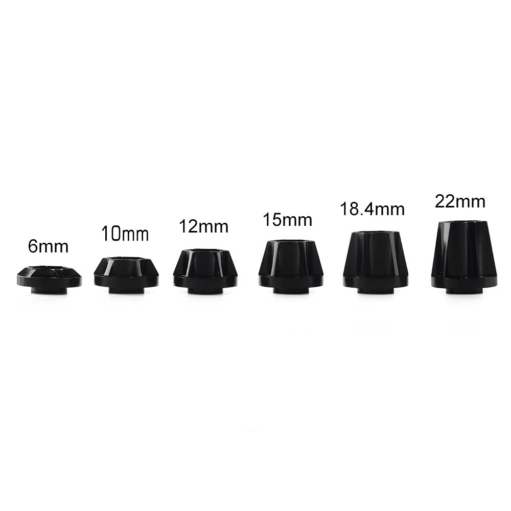 INJORA 12mm RC Wheel Hex Hub Set – Aluminum Alloy for 1/10 Crawlers SCX10 TRX4 D90 (4pcs, Black)