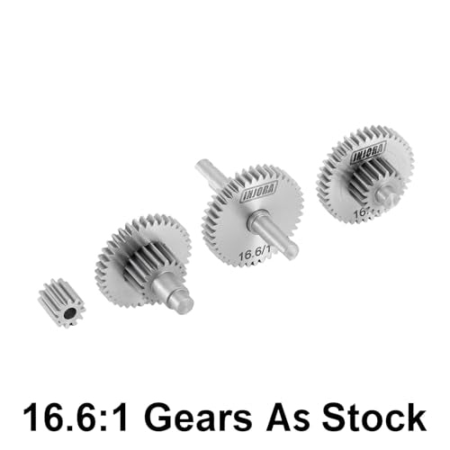INJORA 15g Stainless Steel 16.6:1 Transmission Gear Pinion Set for TRX4M 1/18 RC Crawler