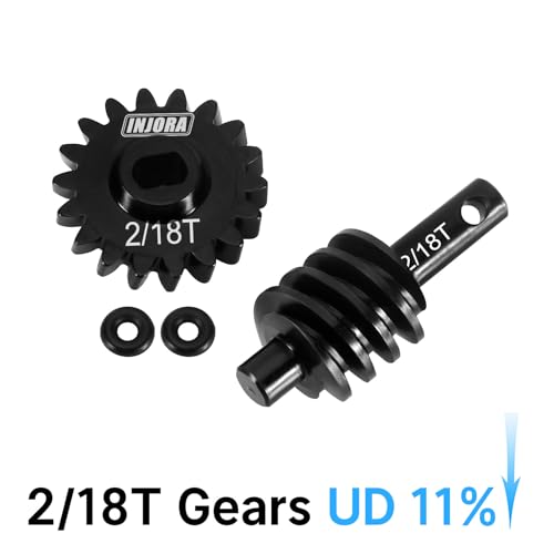 INJORA 18T Underdrive Worm Differential Steel Gears for Axial SCX24 RC Crawler Upgrade