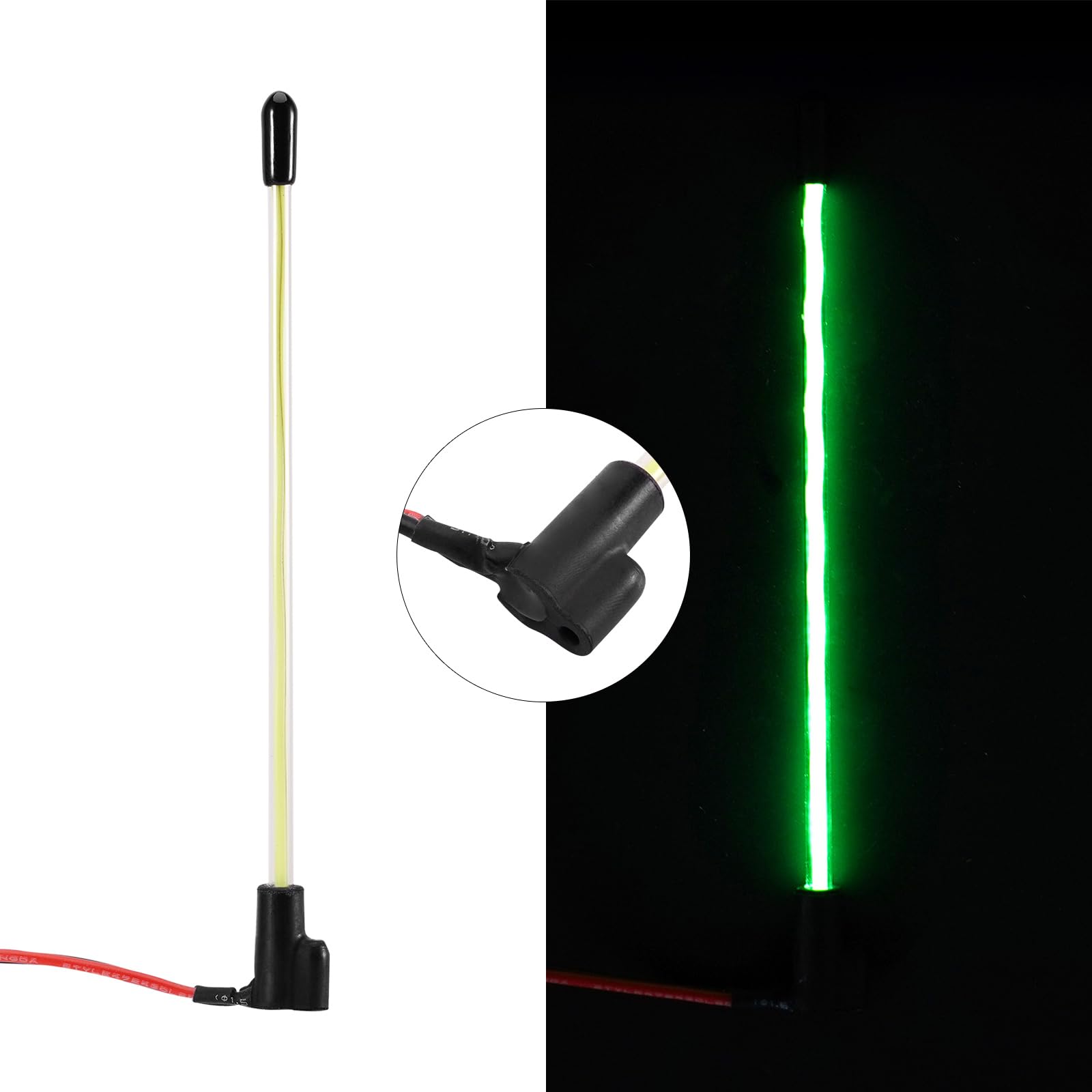 INJORA 2-Pack Green LED Whip Light Bottom Fixed for 1/18 TRX4M 1/24 RC Crawlers