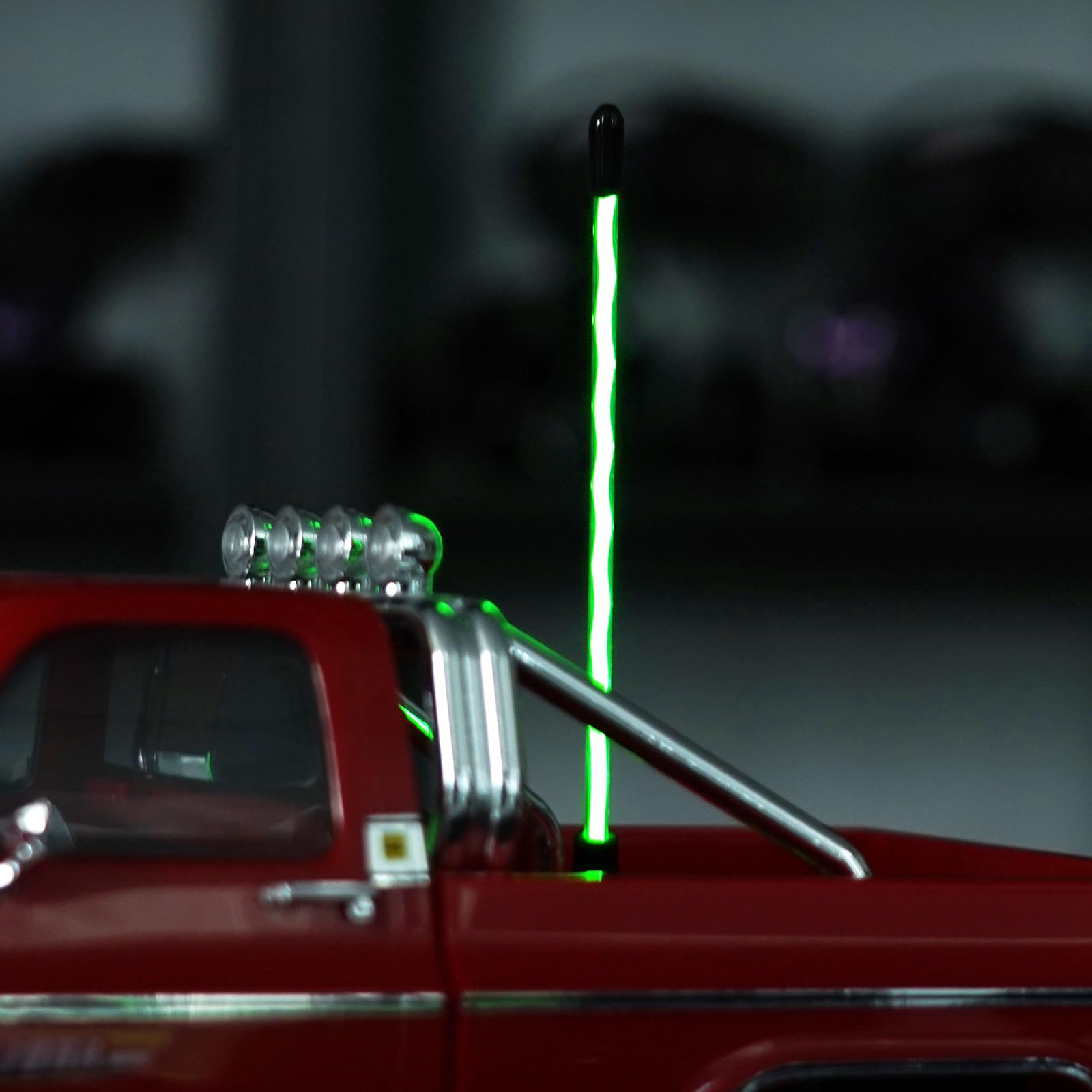 INJORA 2-Pack Green LED Whip Light Bottom Fixed for 1/18 TRX4M 1/24 RC Crawlers