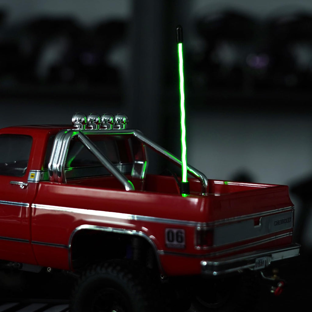 INJORA 2-Pack Green LED Whip Light Bottom Fixed for 1/18 TRX4M 1/24 RC Crawlers