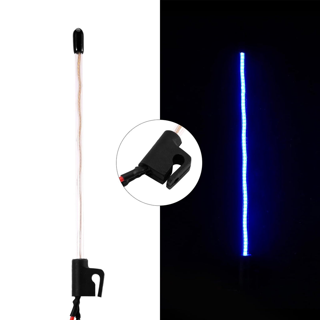 INJORA 2-Pack Ice Blue LED Whip Lights for 1/18 1/24 RC Crawlers (Side Fixed)