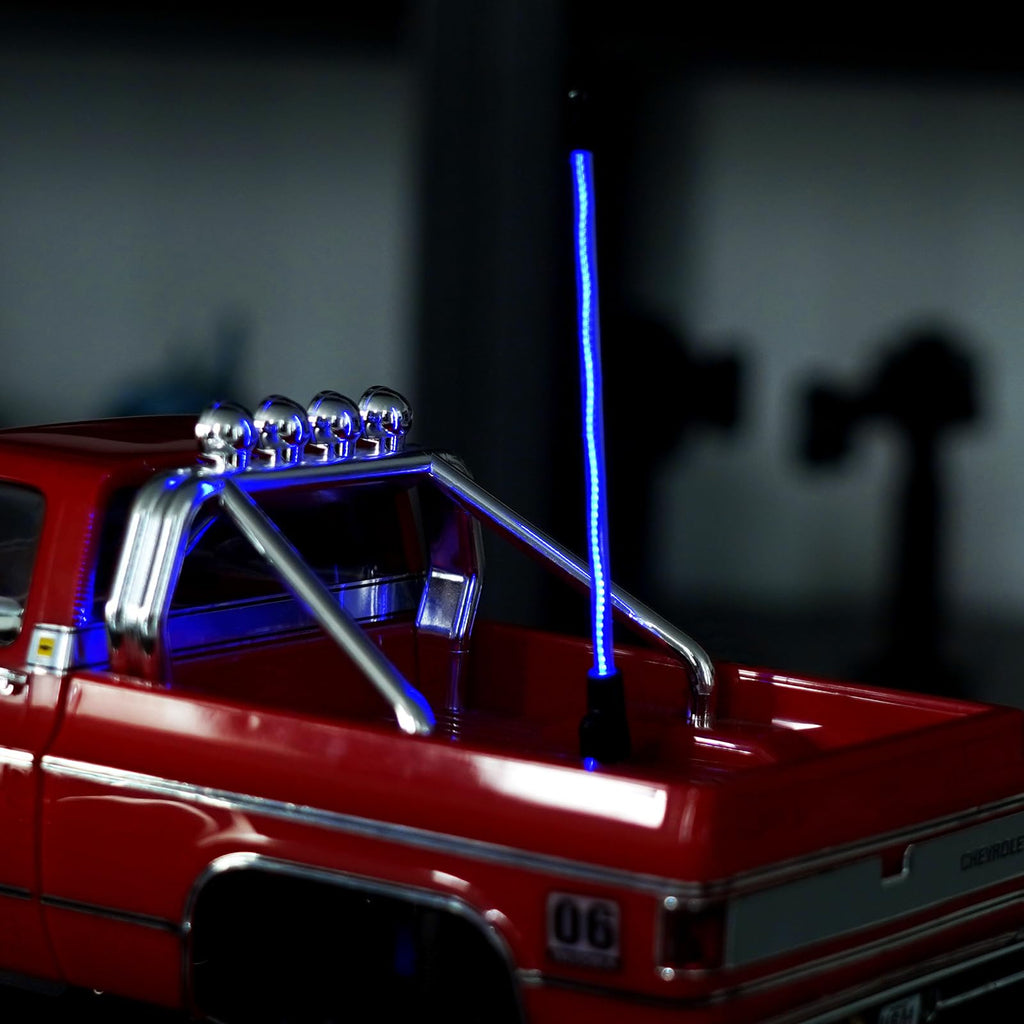 INJORA 2-Pack LED Whip Light Bottom Fixed for 1/18 TRX4M 1/24 RC Crawlers - Ice Blue