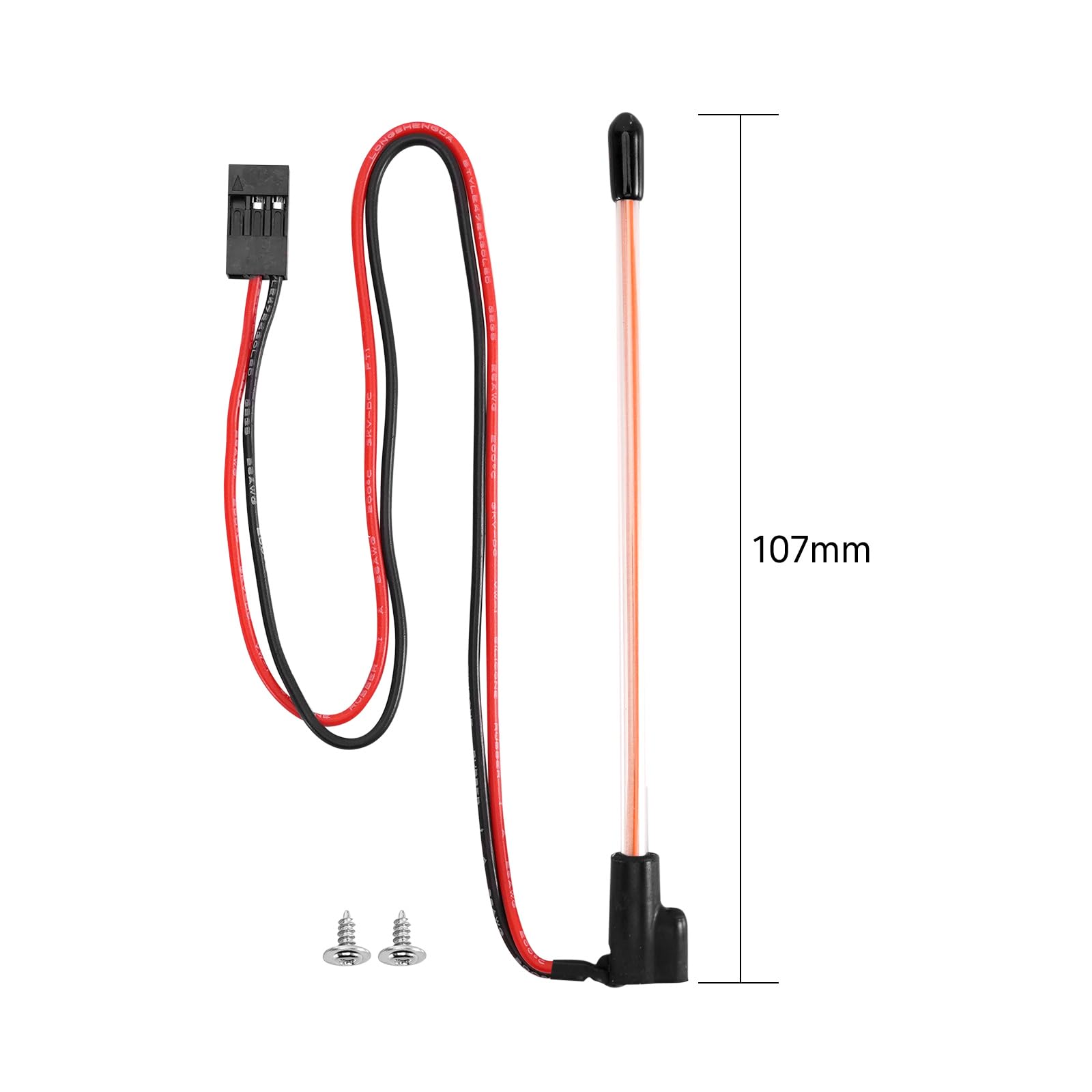 INJORA 2-Pack LED Whip Light for 1/18 & 1/24 RC Crawlers - 4 Colors (Red)