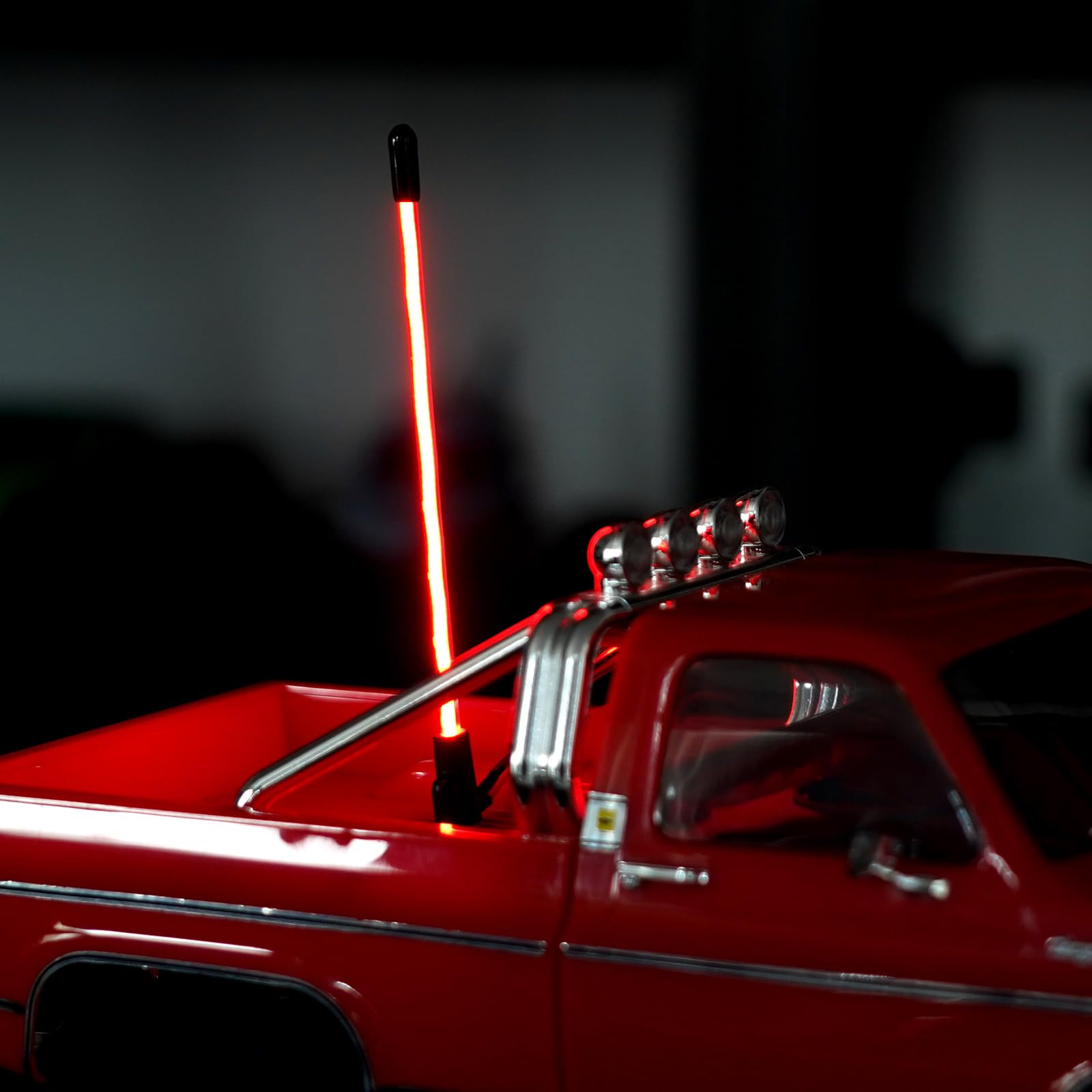 INJORA 2-Pack LED Whip Light for 1/18 & 1/24 RC Crawlers - 4 Colors (Red)