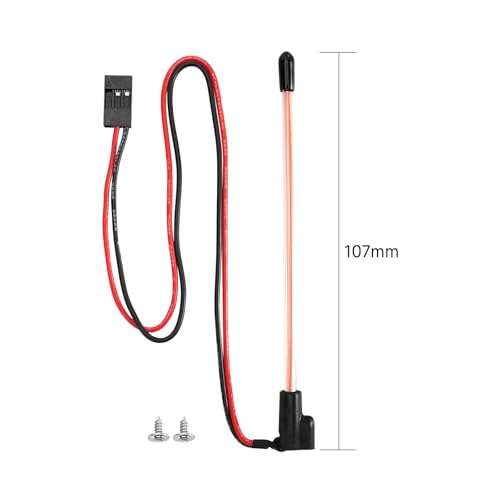 INJORA 2-Pack LED Whip Light for 1/18 & 1/24 RC Crawlers - 4 Colors (Red)