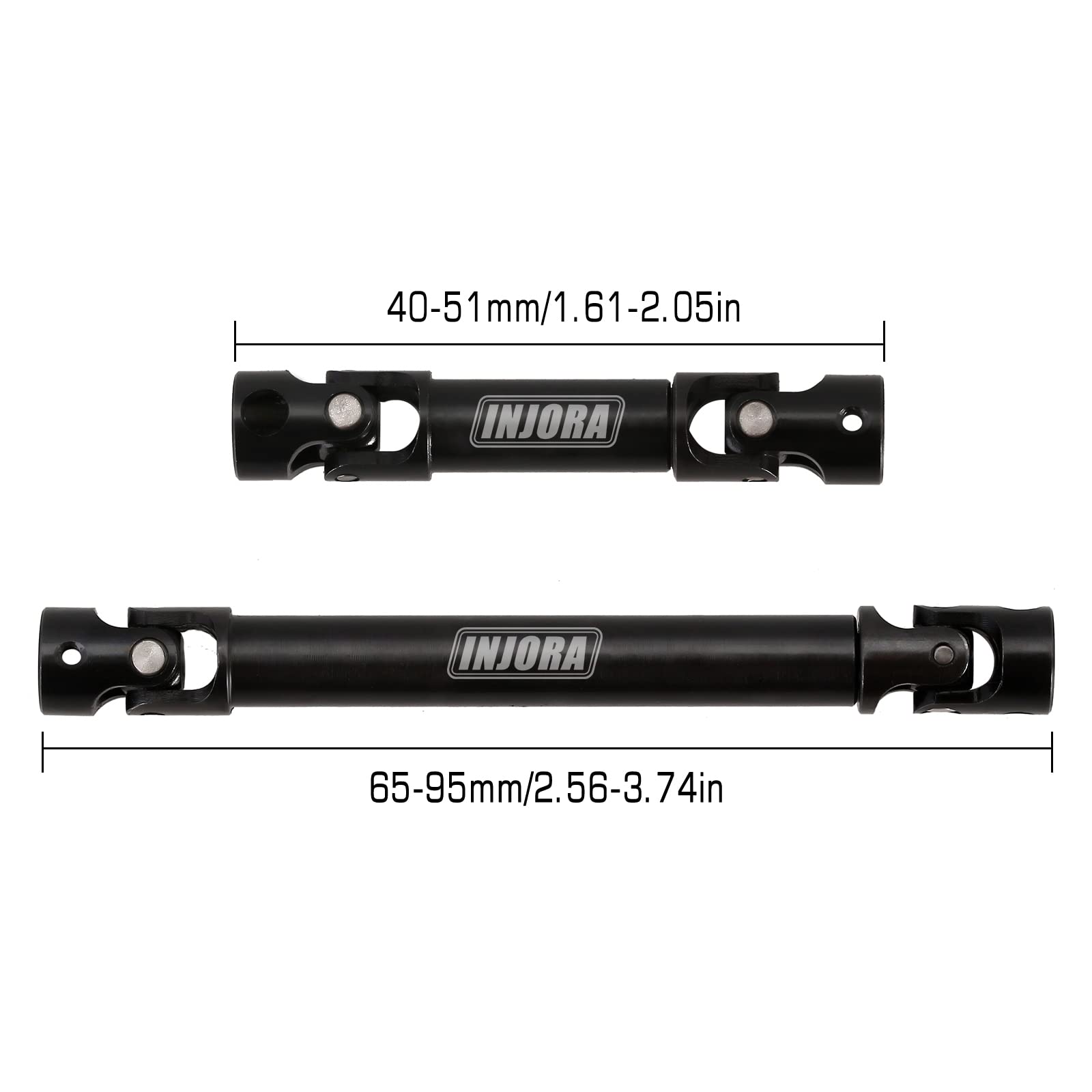 INJORA 20g Steel Drive Shaft Set for SCX24 Gladiator Power Wagon – Front & Rear Center Shafts (2Pcs)