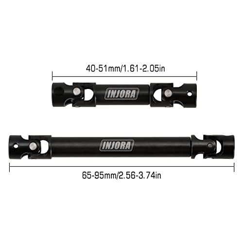 INJORA 20g Steel Drive Shaft Set for SCX24 Gladiator Power Wagon – Front & Rear Center Shafts (2Pcs)