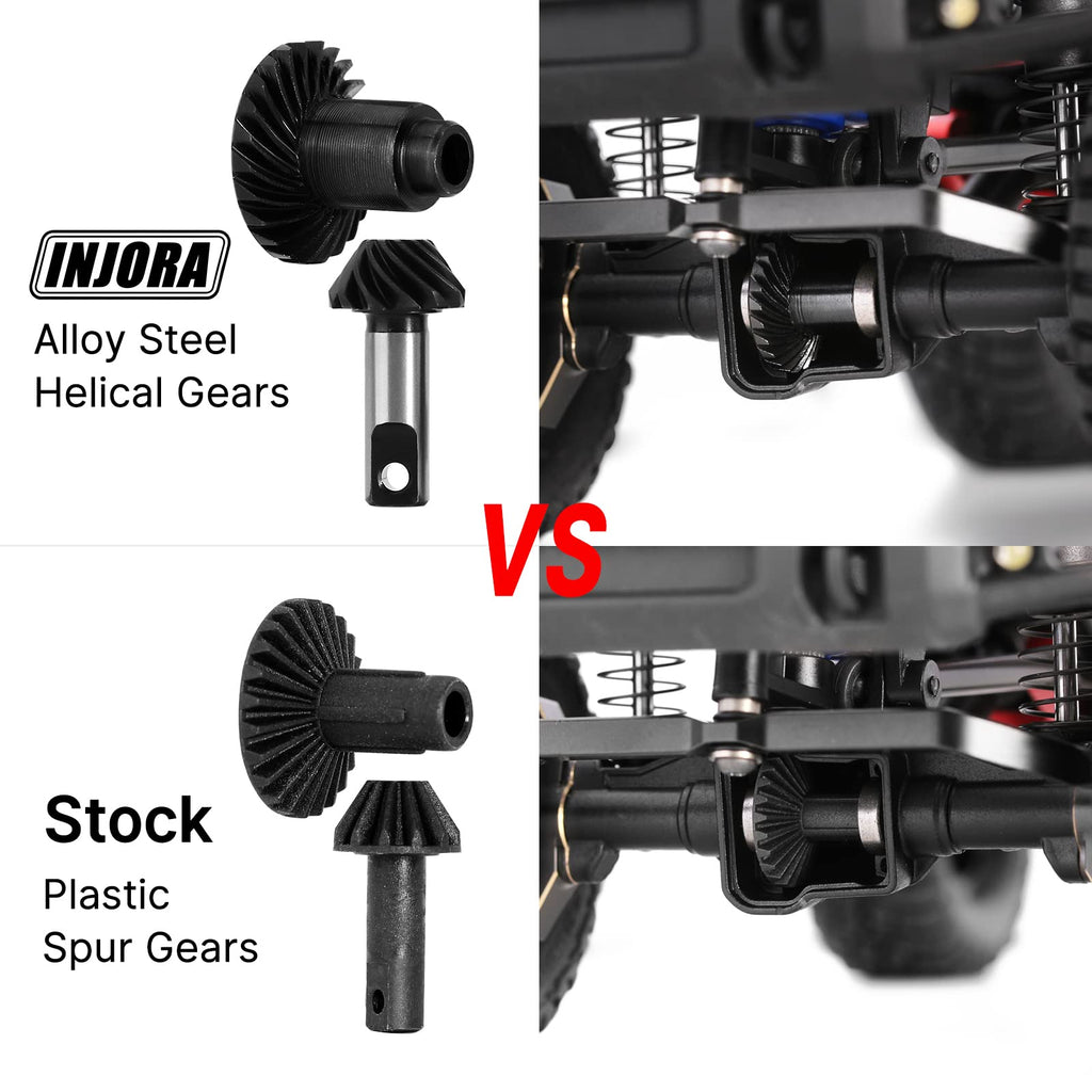 INJORA 24T/10T Underdrive Helical Gear Set for TRX4M RC Crawler (1 Set)
