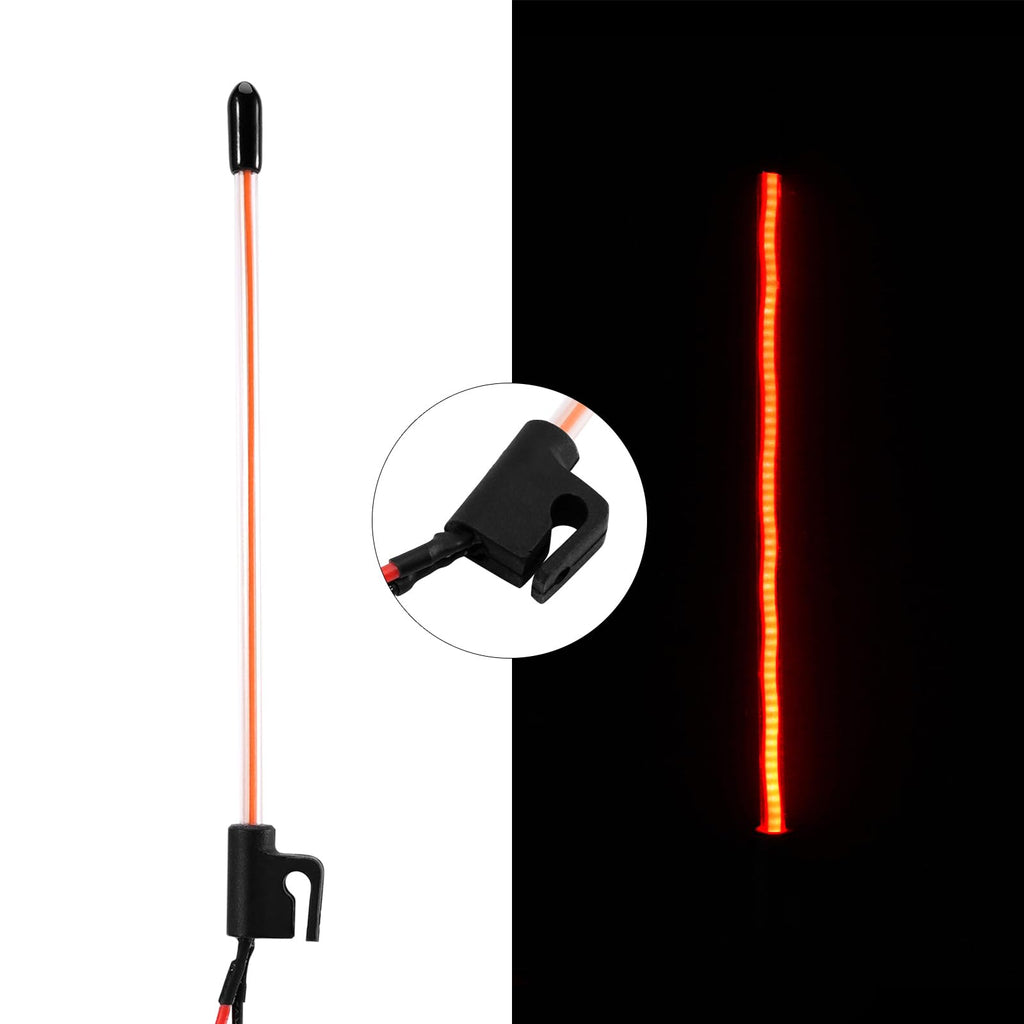 INJORA 2PCS Red LED Whip Lights for SCX24 & TRX4M 1/18 1/24 RC Crawlers