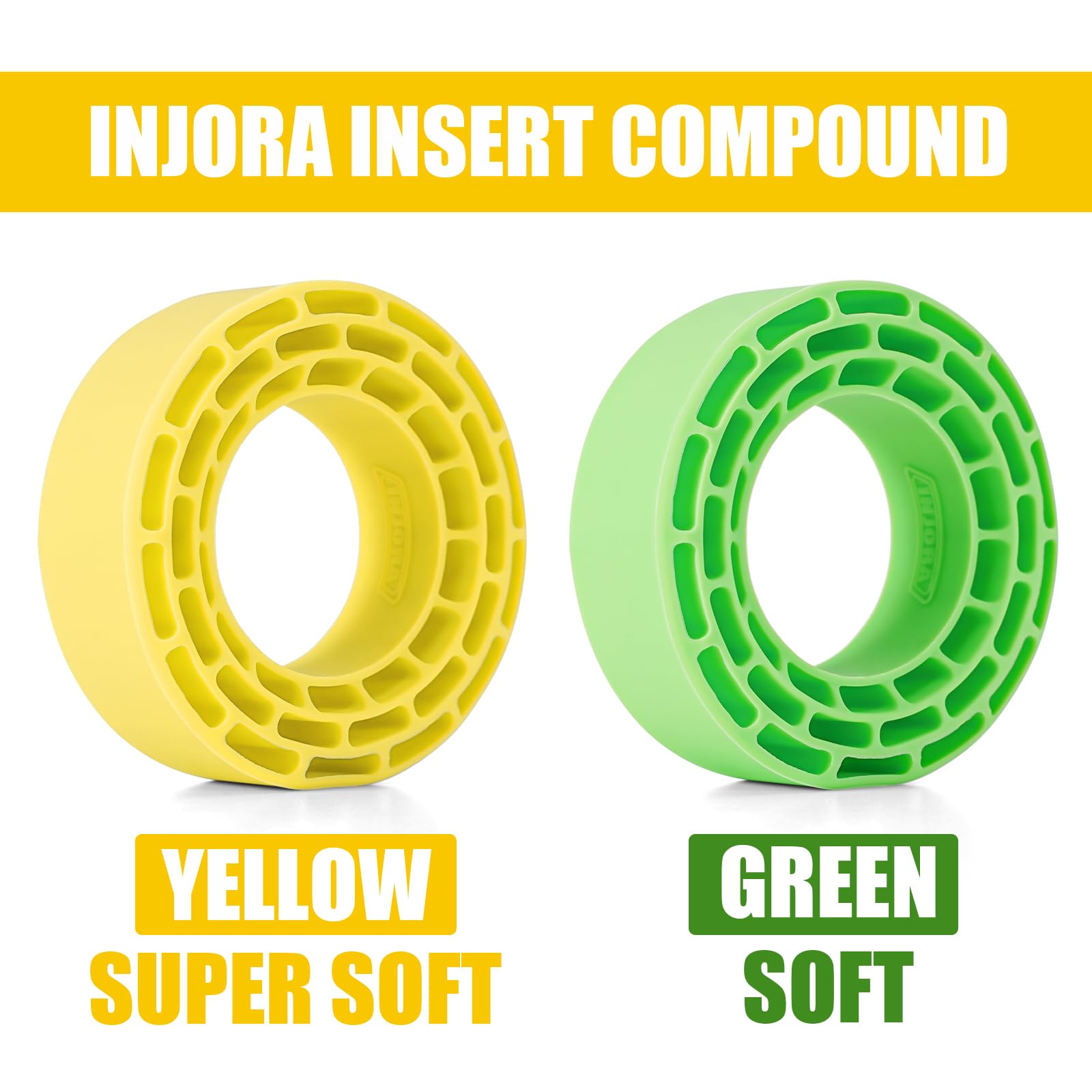 INJORA 4-Pack Silicone Rubber Tire Inserts (Yellow) for 1.3 Inch Wheels – 68-72mm Outer Diameter, 24-27mm Width