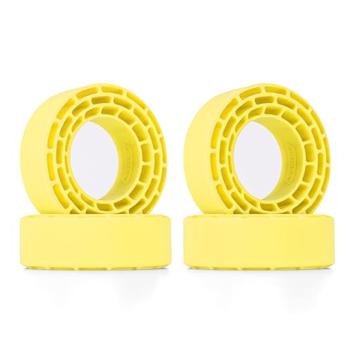 INJORA 4-Pack Silicone Rubber Tire Inserts (Yellow) for 1.3 Inch Wheels – 68-72mm Outer Diameter, 24-27mm Width