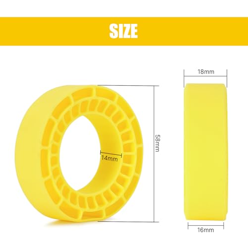 INJORA 4-Pack Yellow Silicone Rubber Tire Inserts for 64×24mm RC Tires (Super Soft)