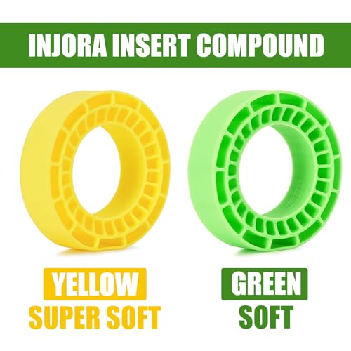 INJORA 4-Pack Yellow Silicone Rubber Tire Inserts for 64×24mm RC Tires (Super Soft)