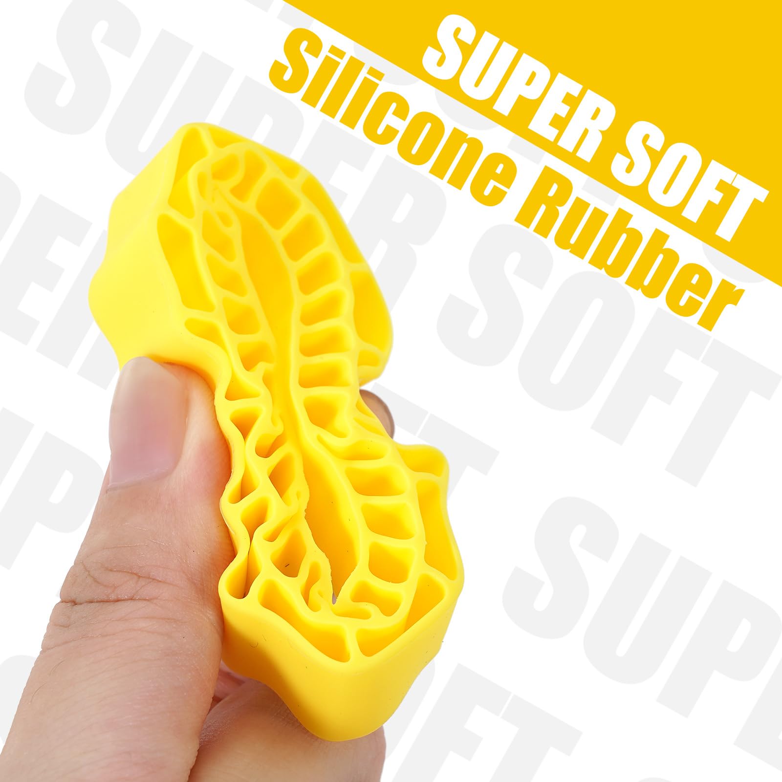 INJORA 4-Pack Yellow Silicone Rubber Tire Inserts for 64×24mm RC Tires (Super Soft)
