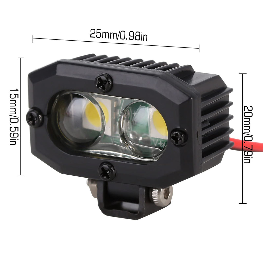 INJORA 4-Piece LED Headlight Set for 1/10 RC Crawlers – White, High-Brightness with Adjustable Brackets