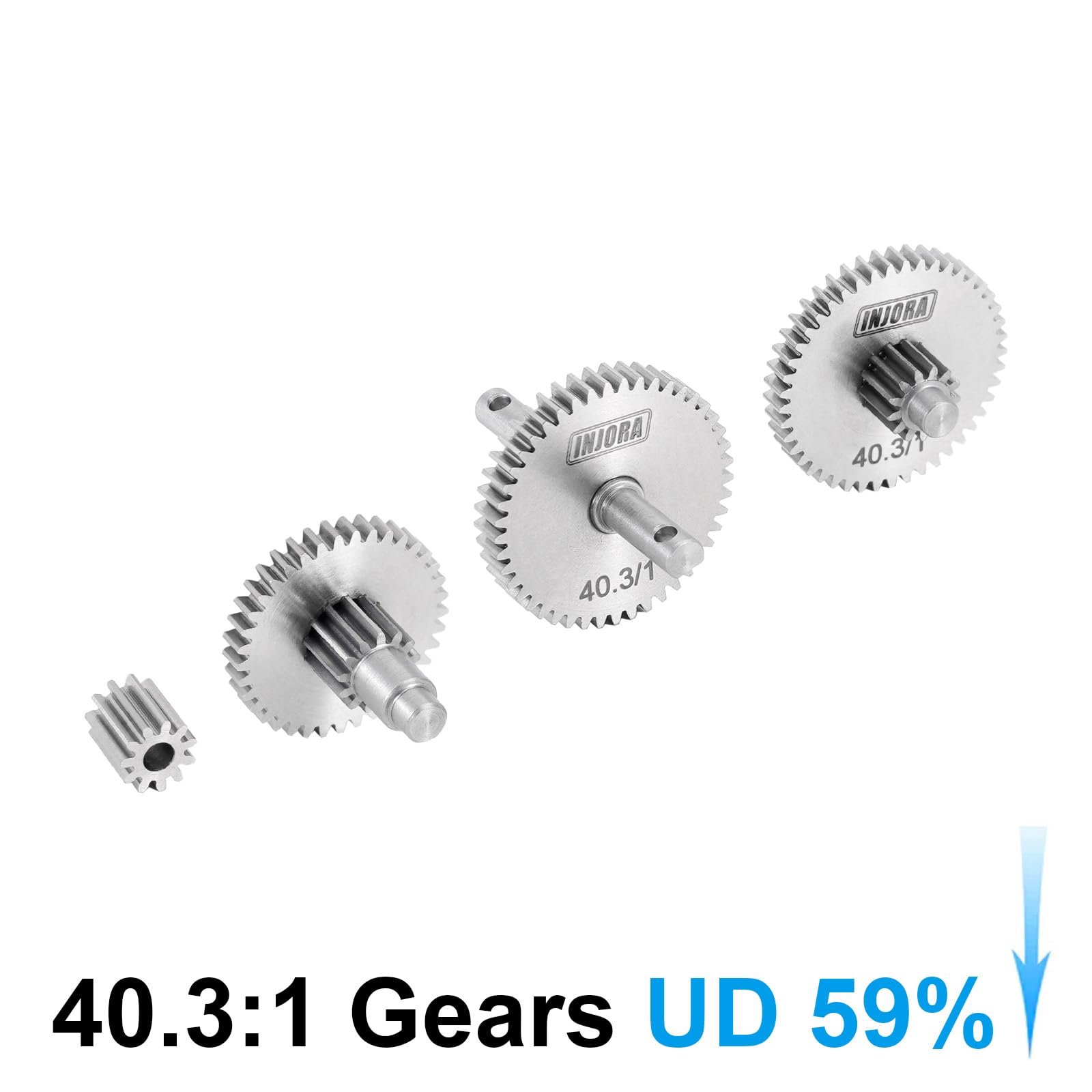 INJORA 40.3:1 Low Range Transmission Gear Set for TRX4M 1/18 RC Crawler – Stainless Steel