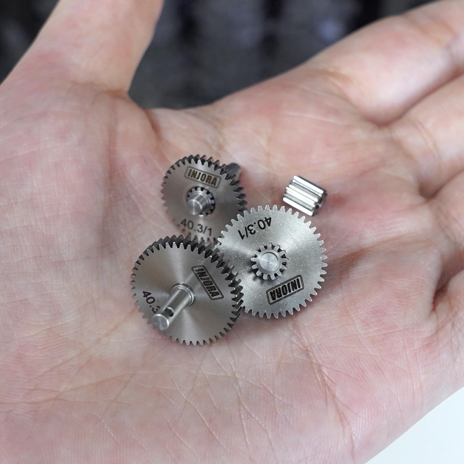 INJORA 40.3:1 Low Range Transmission Gear Set for TRX4M 1/18 RC Crawler – Stainless Steel