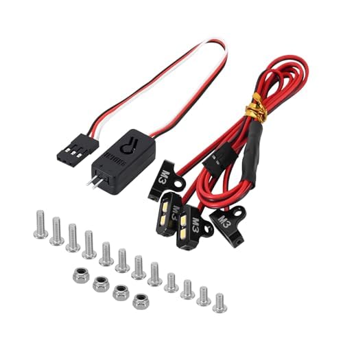 INJORA 4LED Rock Lights Kit with Controller for 1/10 RC Crawlers (White LEDs)