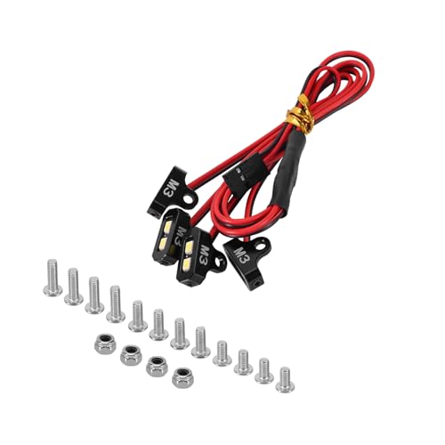 INJORA 4LED Rock Lights Kit with Controller for 1/10 RC Crawlers (White LEDs)