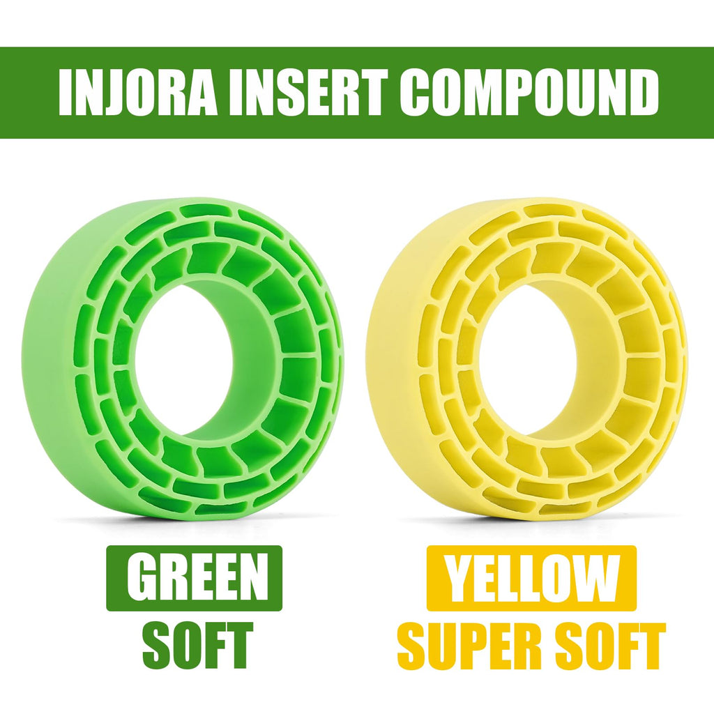 INJORA 4pcs Silicone Rubber Tire Inserts for 56-58mm x 22-24mm 1.0" RC Tires - Green