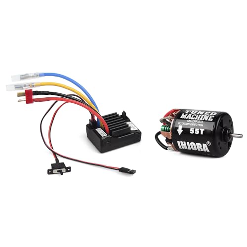 INJORA 540 Brushed Motor 55T Waterproof – Dual Ball Bearings, Rebuildable for 1/10 RC Crawlers