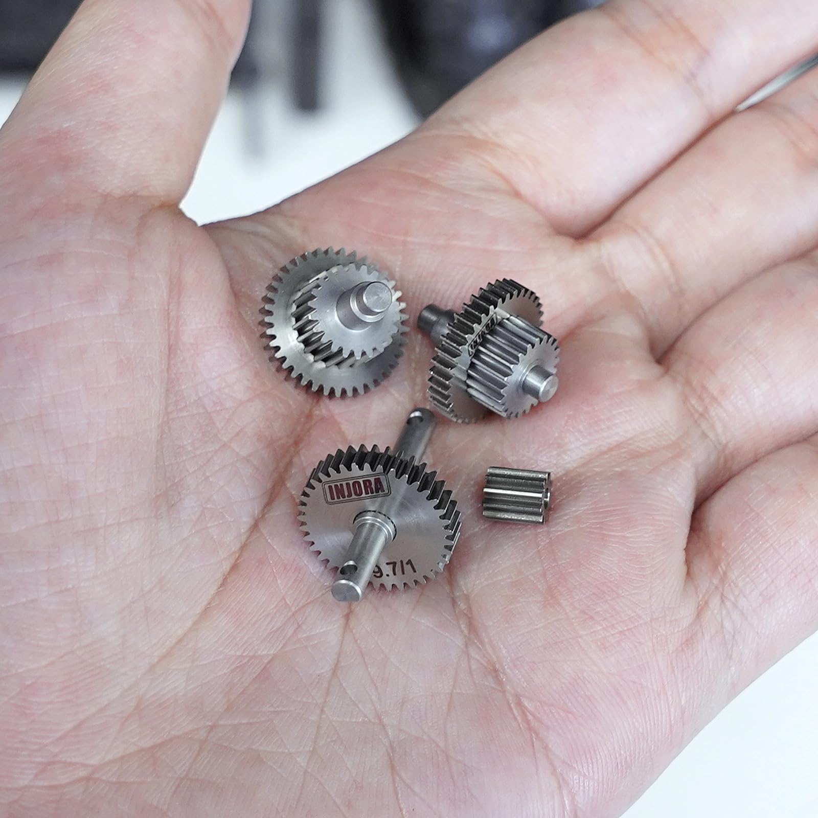 INJORA 9.7:1 Overdrive Transmission Gear Set – Stainless Steel – Fits TRX4M 1/18 RC Crawlers