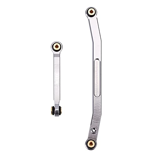 INJORA Aluminum Steering Rod Tie Links for 1/24 SCX24 Crawler – Grey, CNC Precision
